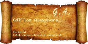 Gálos Alexandra névjegykártya